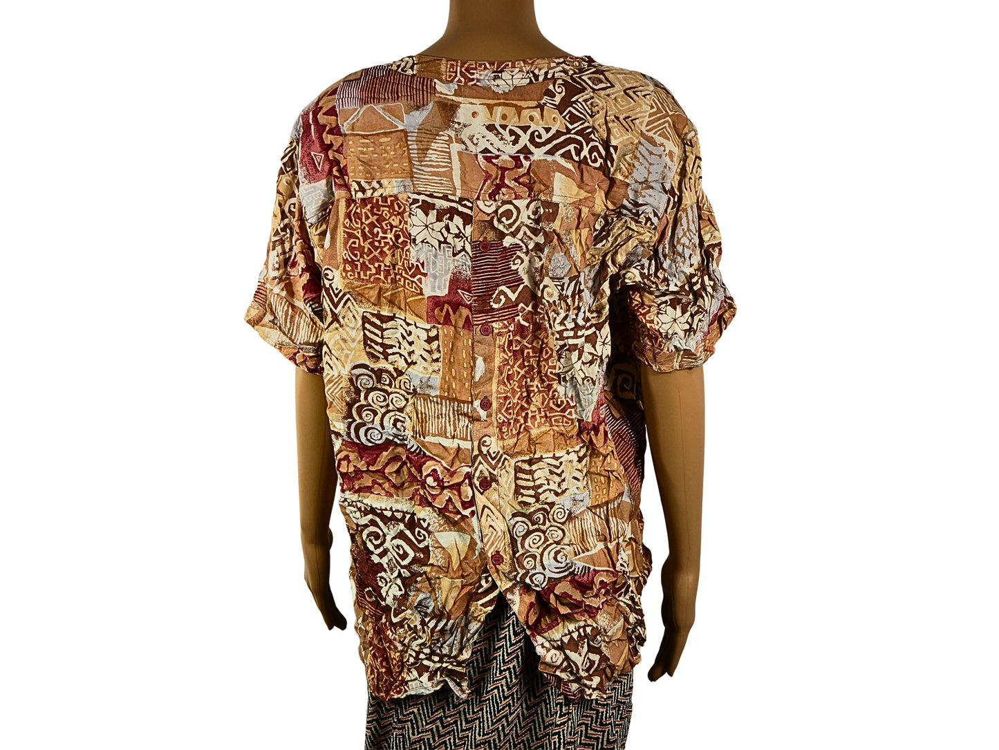 Vintage retro blouse with 80s print
