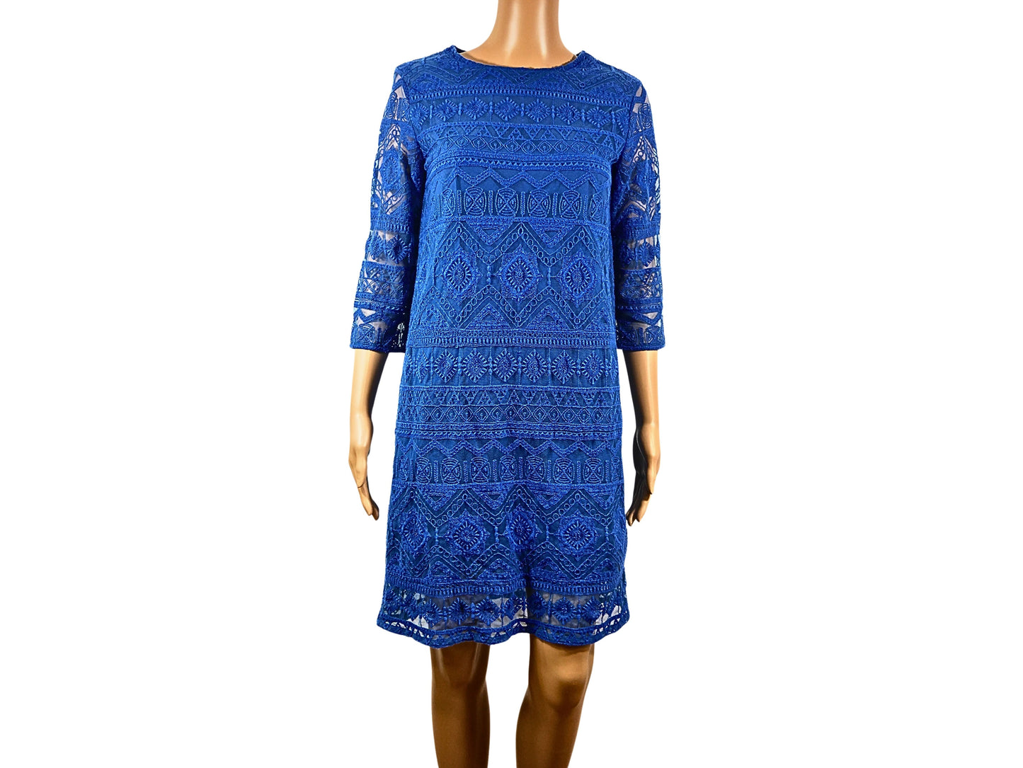 Mango Short Lace Straight Dress
