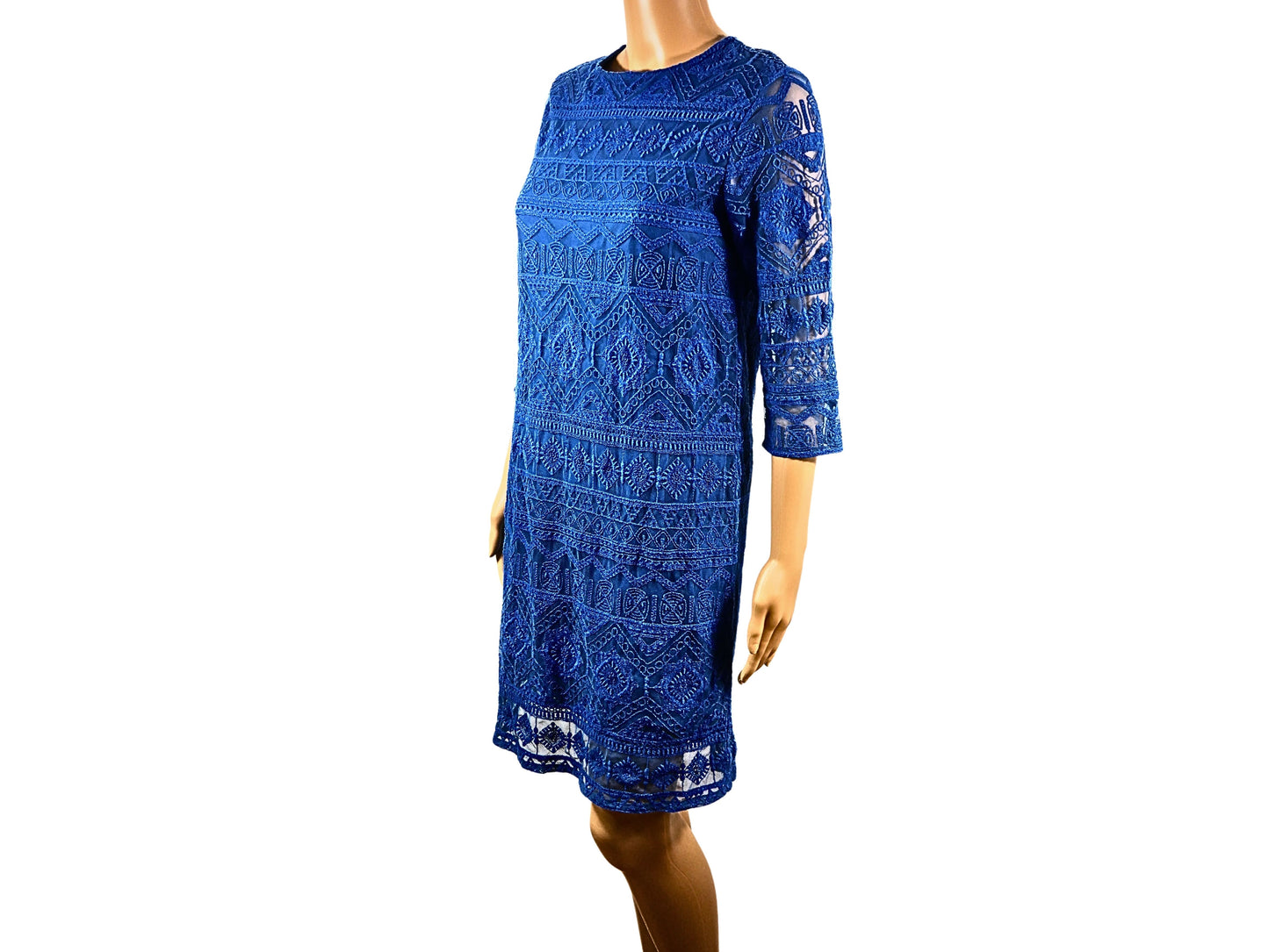 Mango Short Lace Straight Dress