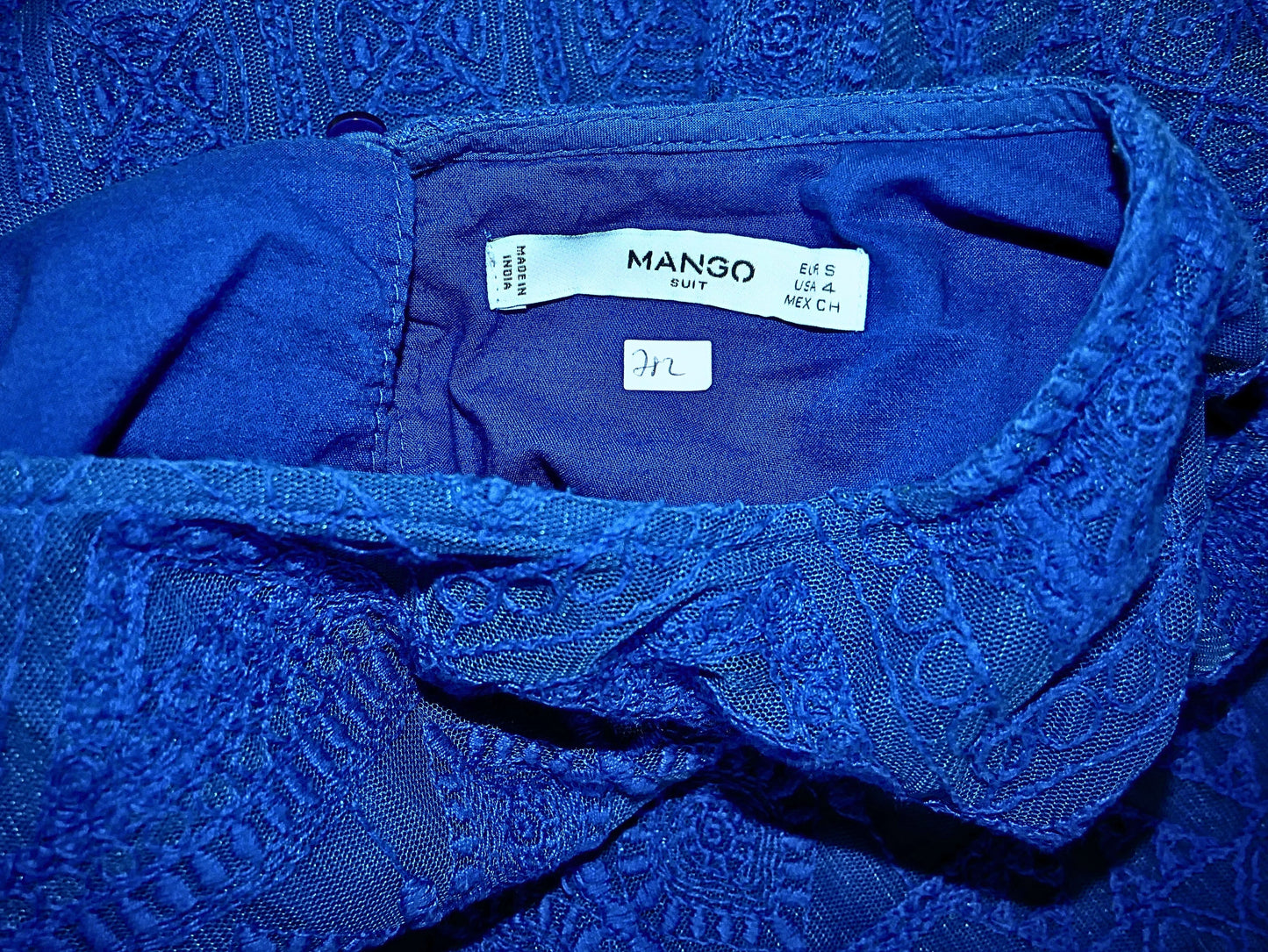 Mango Short Lace Straight Dress