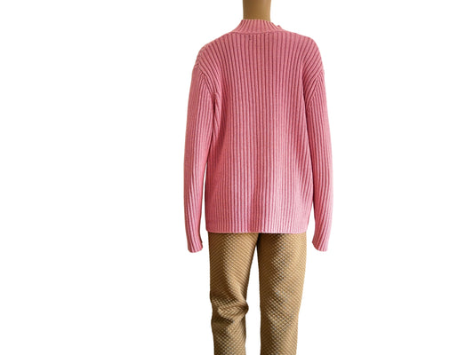 Pullover manches longues rose avec fermeture LANDS'END