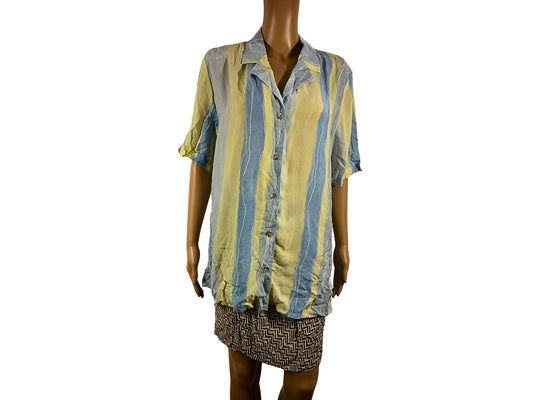Women's Vintage Short Sleeve Striped Shirt