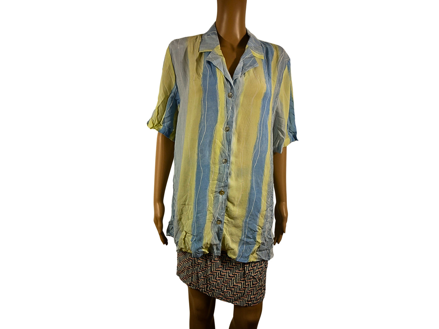 Women's Vintage Short Sleeve Striped Shirt
