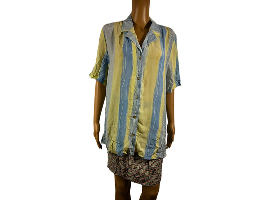 Women's Vintage Short Sleeve Striped Shirt