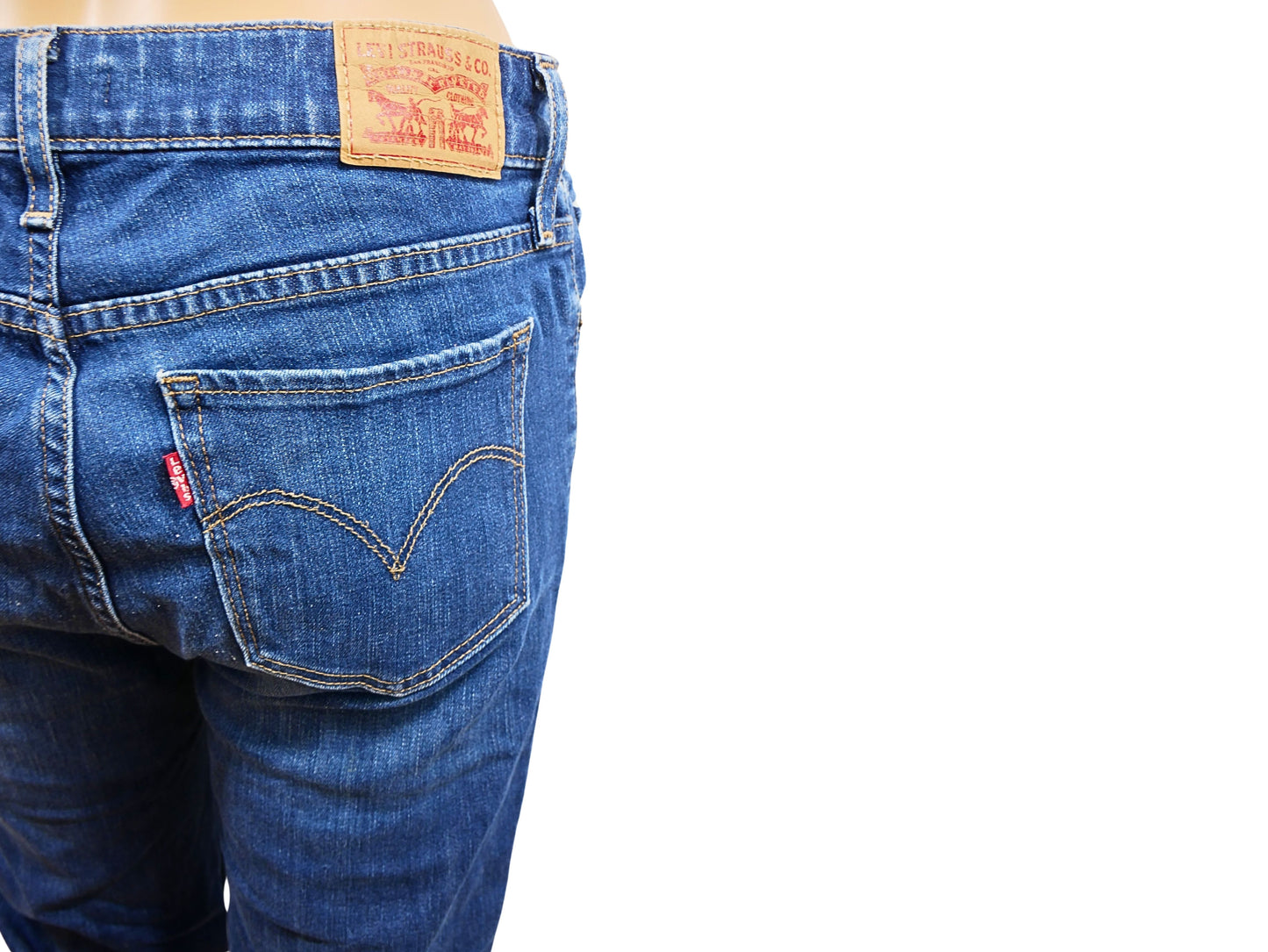 Jean droit bleu délavé Levi's