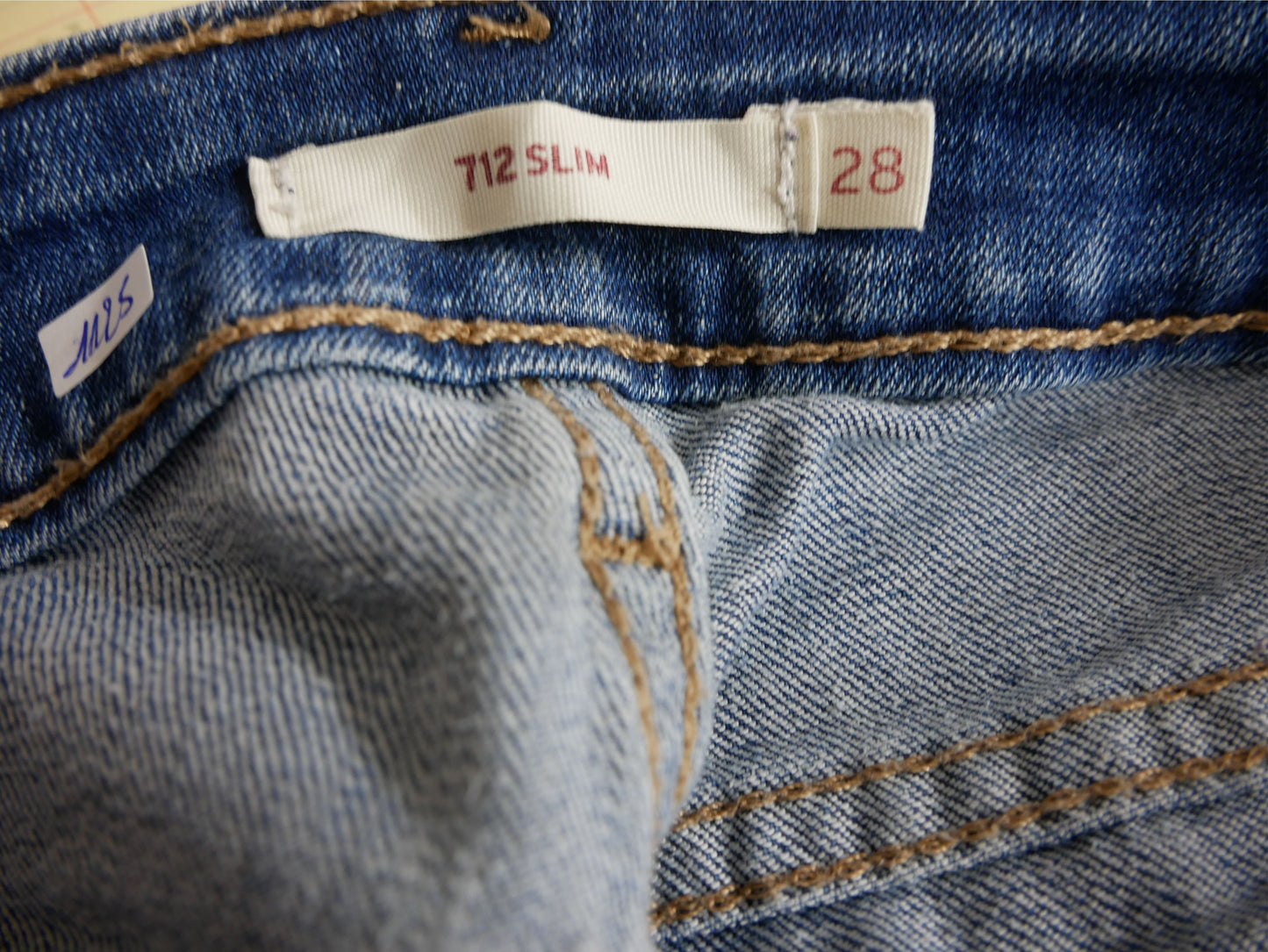Jean droit bleu délavé Levi's