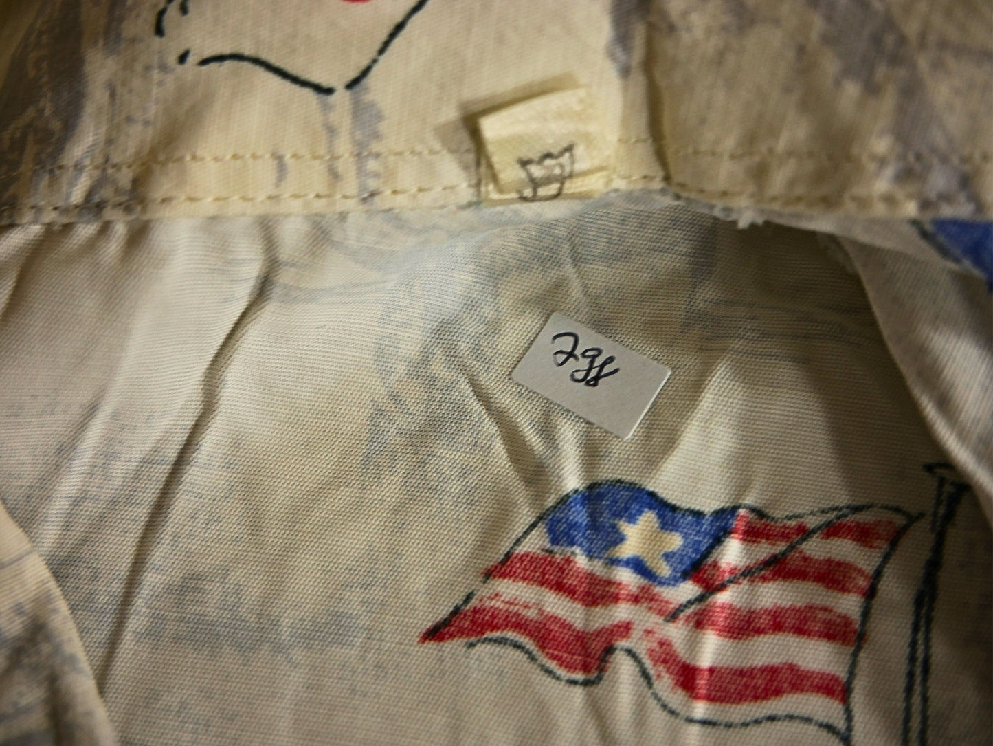 White vintage blouse with print