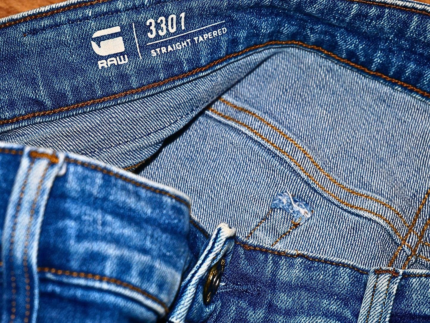 Jean droit bleu délavé G-STAR