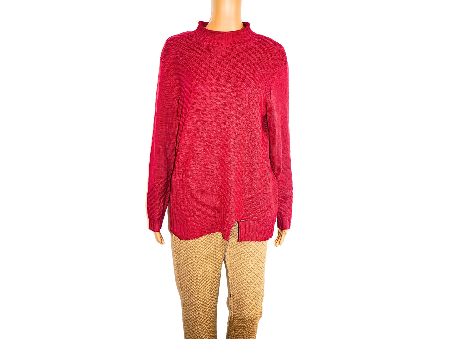 Women's warm red knitted sweater