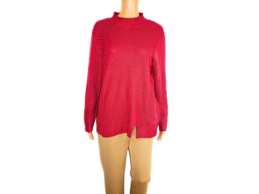 Pull rouge chaud en tricot pour femme