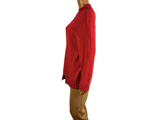 Pull rouge chaud en tricot pour femme