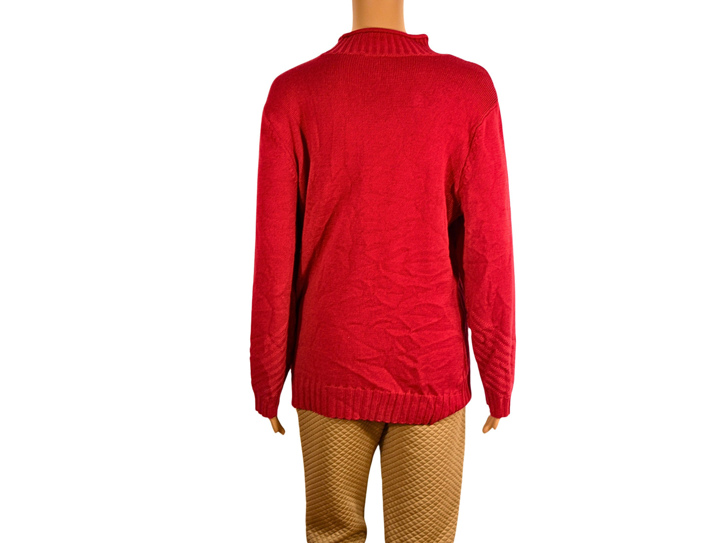 Women's warm red knitted sweater