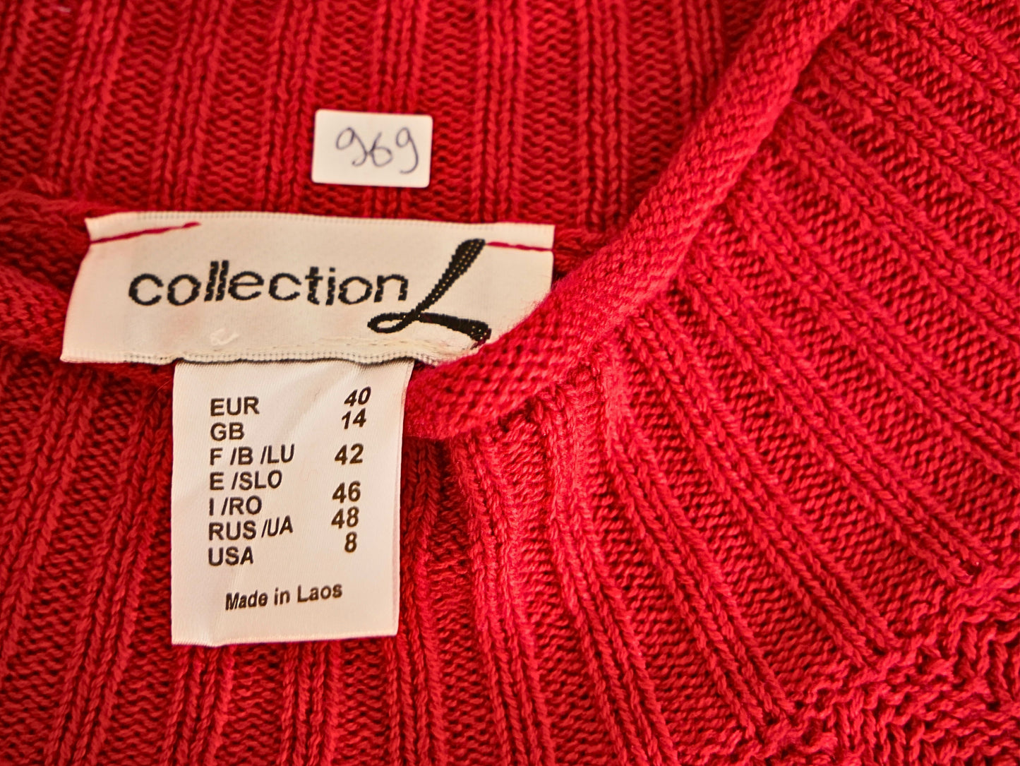 Women's warm red knitted sweater