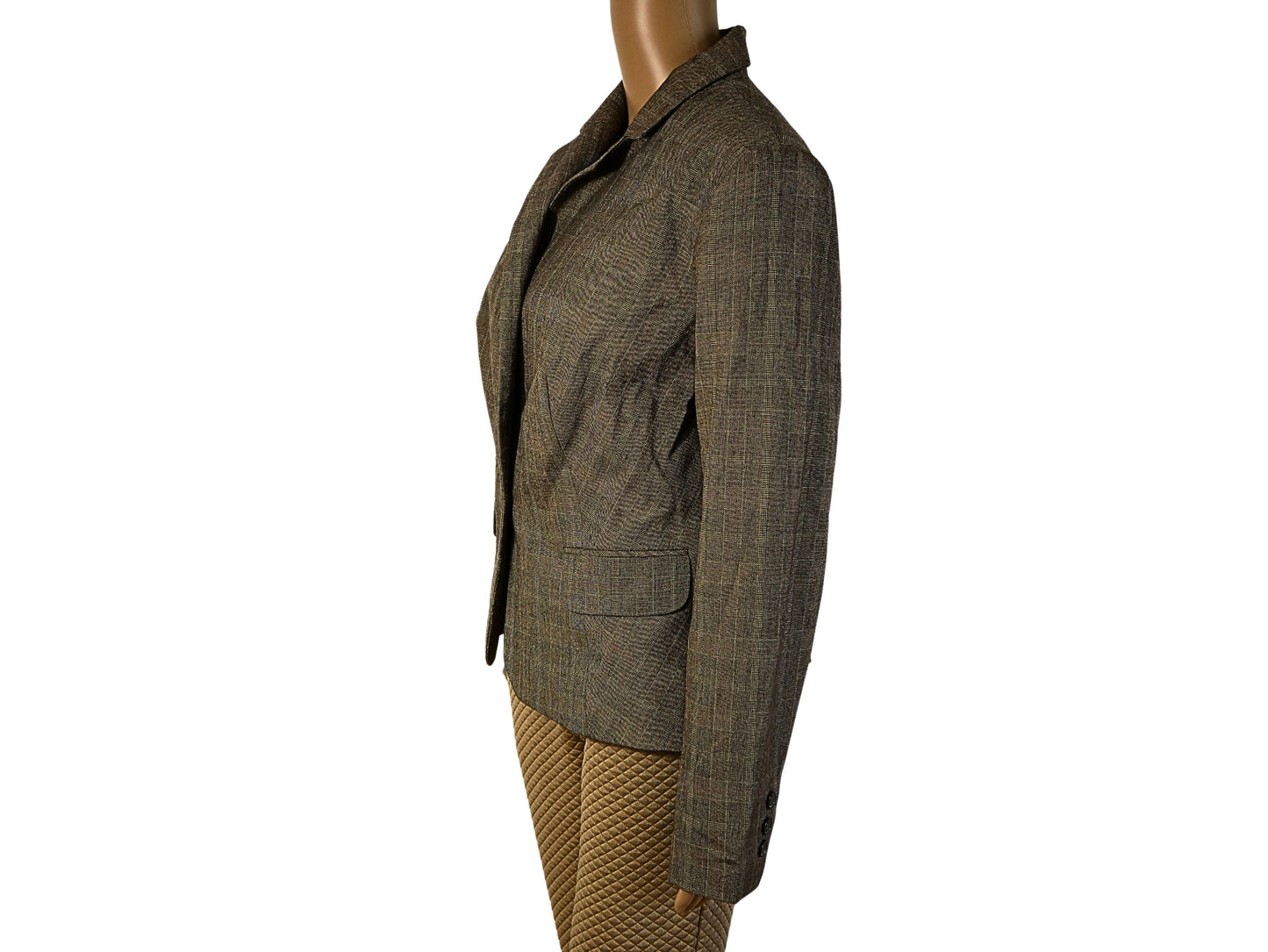 Brauner Blazer mit Karomuster für Damen der Marke Quiosque