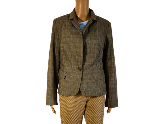 Blazer marron motif carreaux pour femme de la marque Quiosque