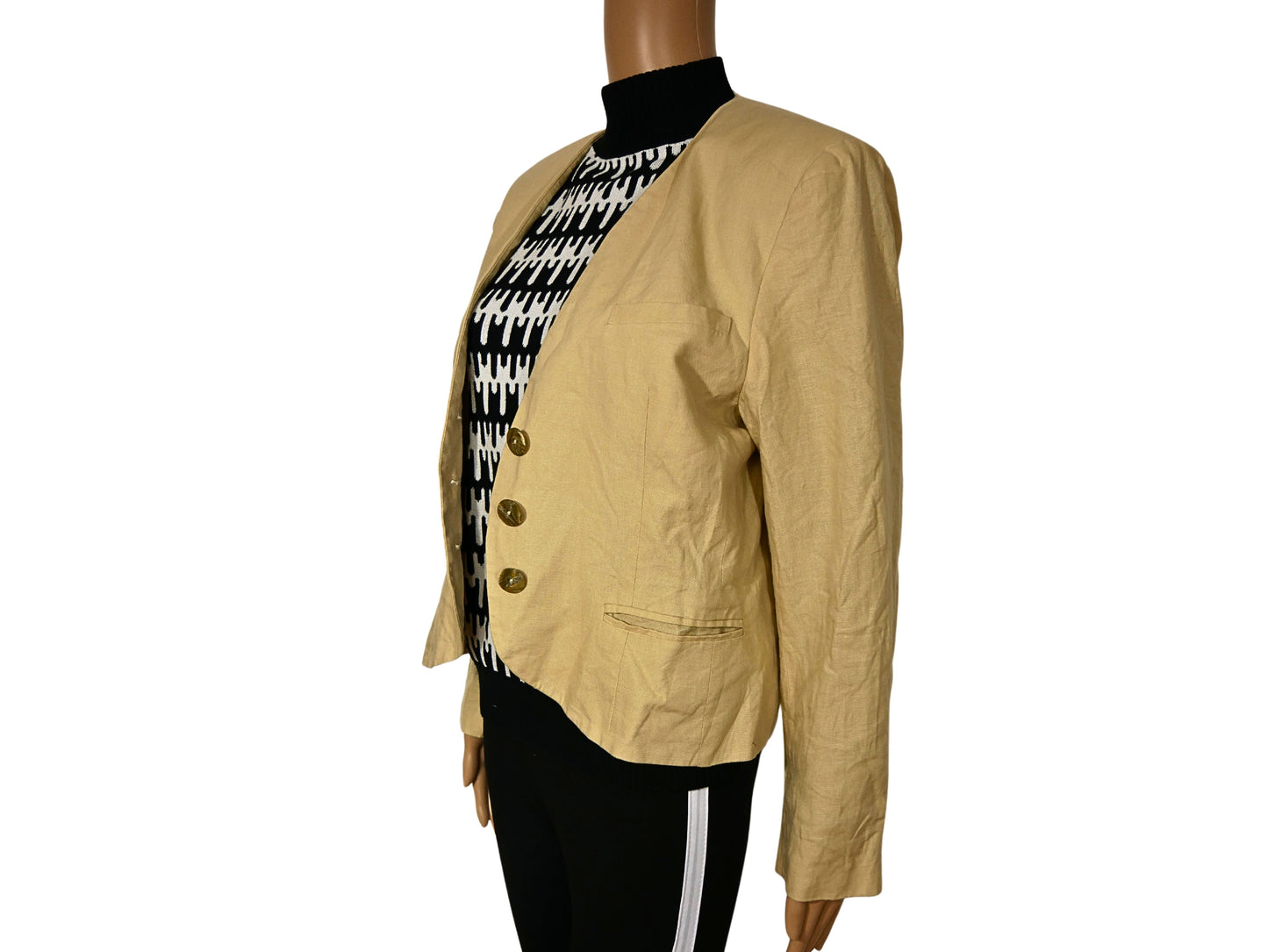 Vintage linen blazer jacket for women