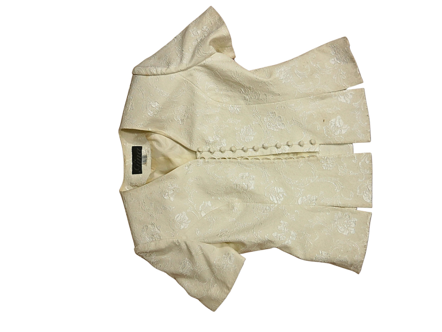 Vintage-Blazer in gebrochenem Weiß mit weißem Muster für Damen