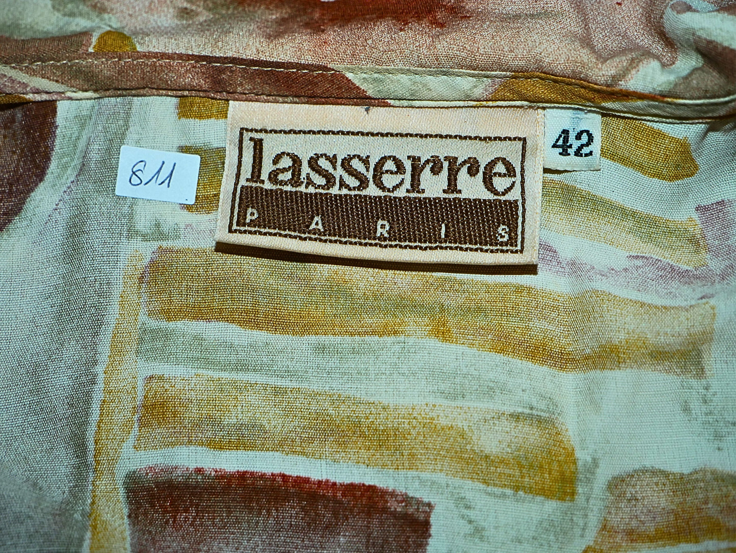 Blouse en soie vintage à motif savane