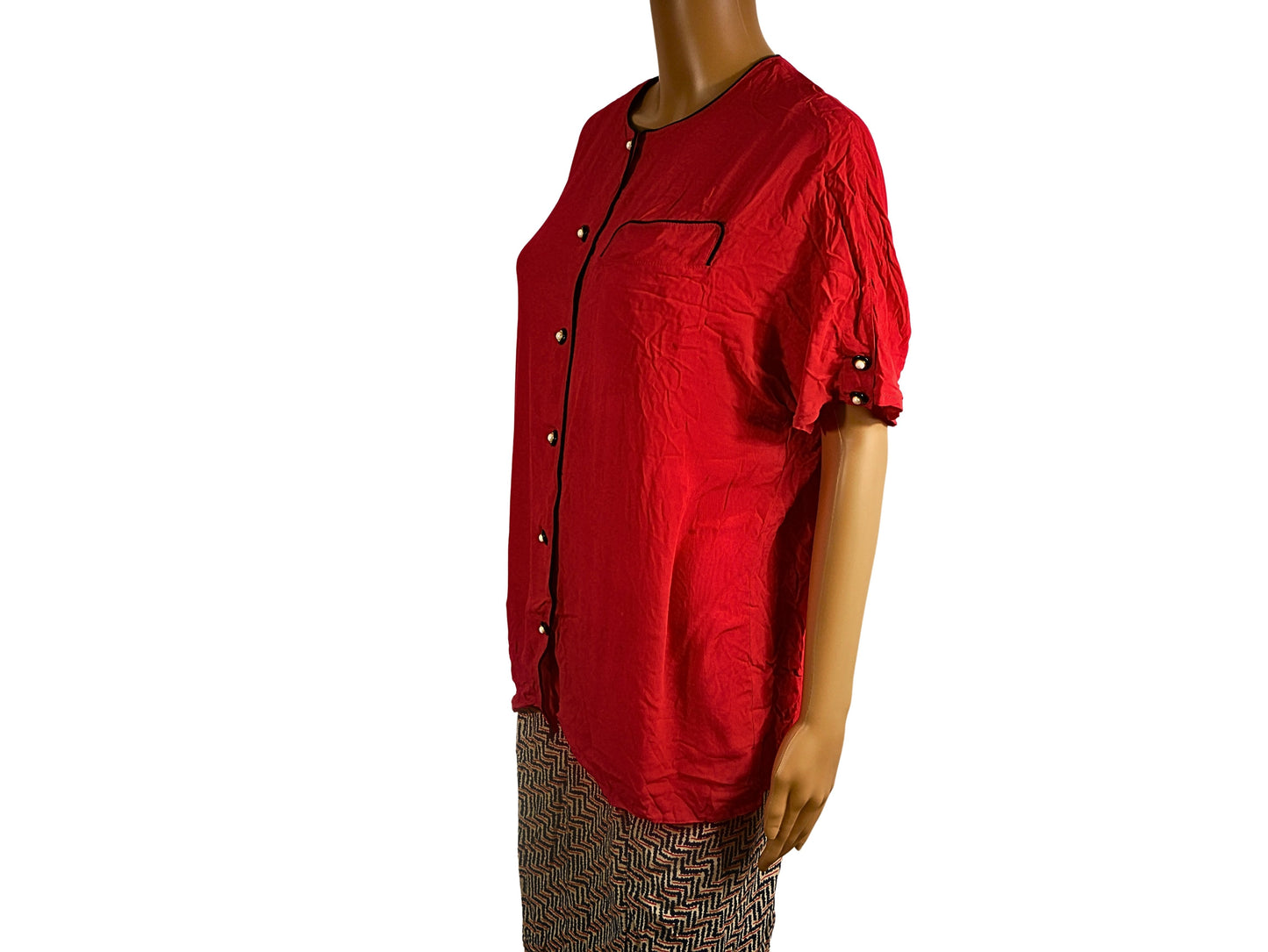 Blouse vintage boutonnée des années 90 pour femme