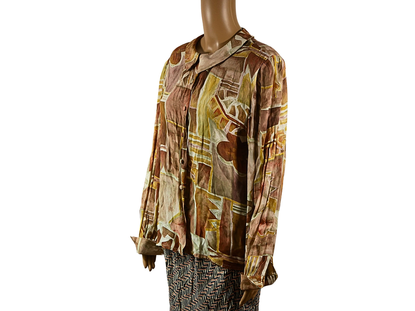 Blouse en soie vintage à motif savane