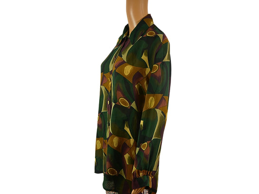 Vintage long sleeve blouse with print