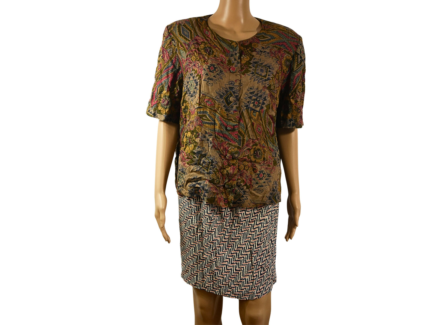 Blouse vintage oversize manches courtes pour femme