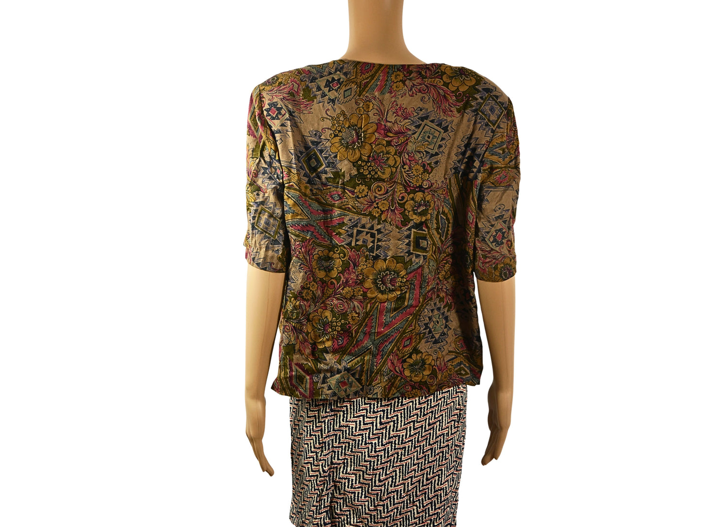 Blouse vintage oversize manches courtes pour femme