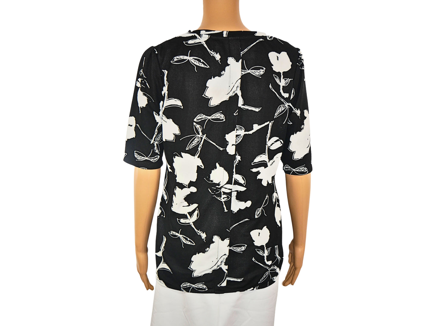 Black and white printed women's blouse