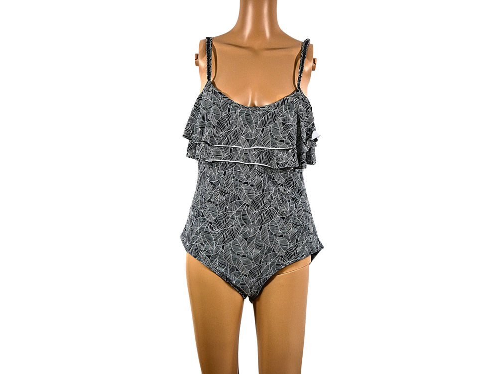 Ocean Club Ruffled Printed Bodysuit