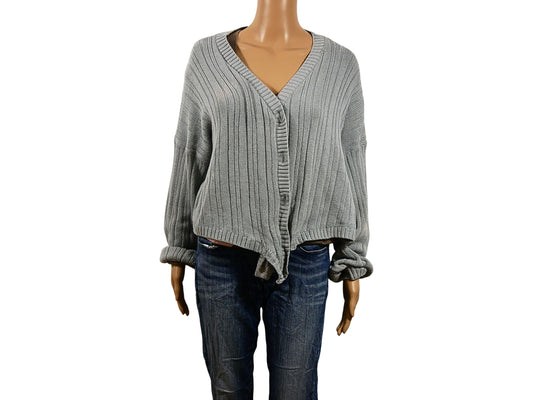 Cardigan gris en maille fine Hollister