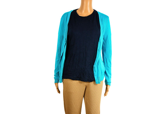 VERO MODA women's long-sleeved blue cardigan