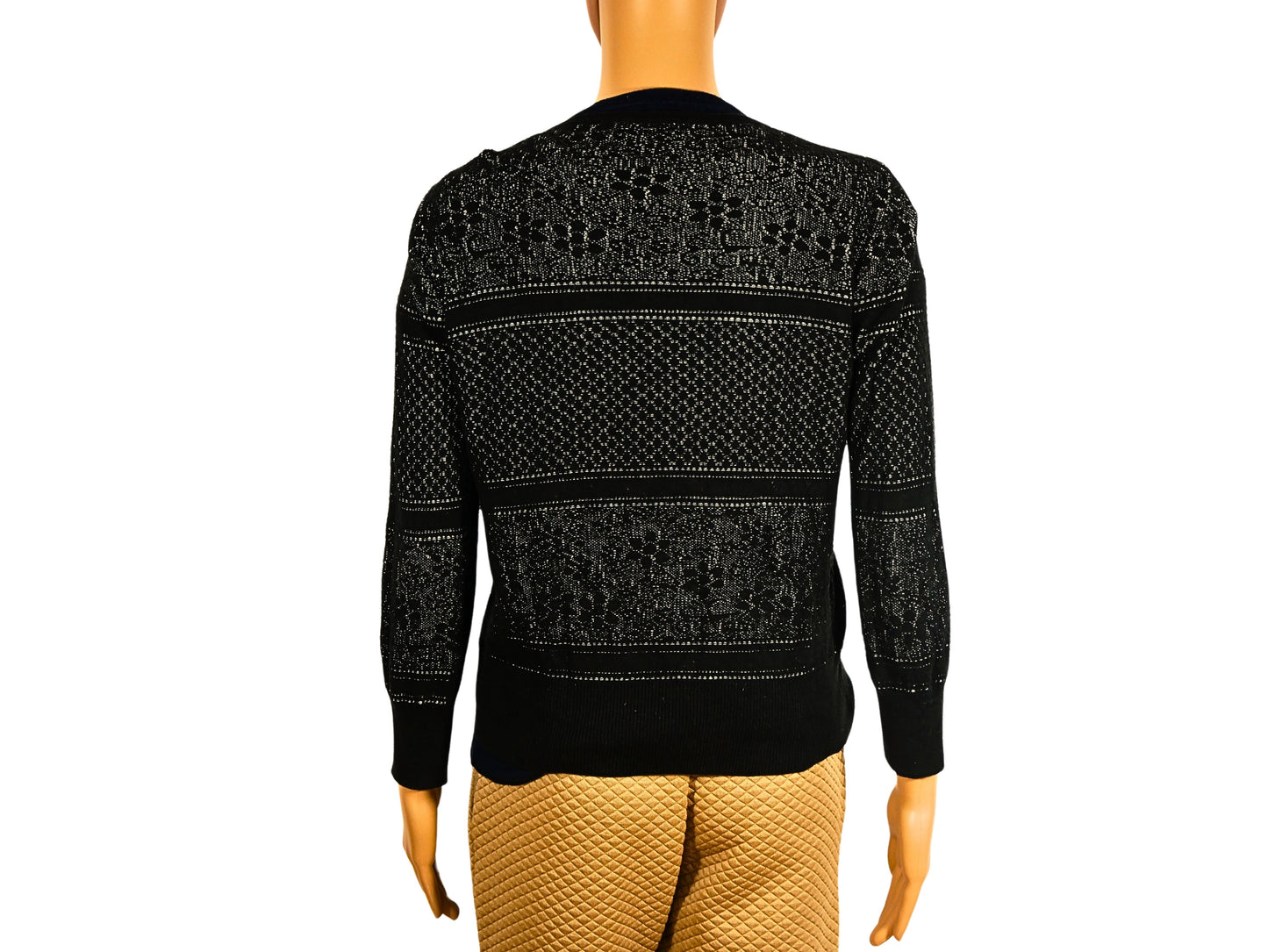 Black knitted cardigan for women