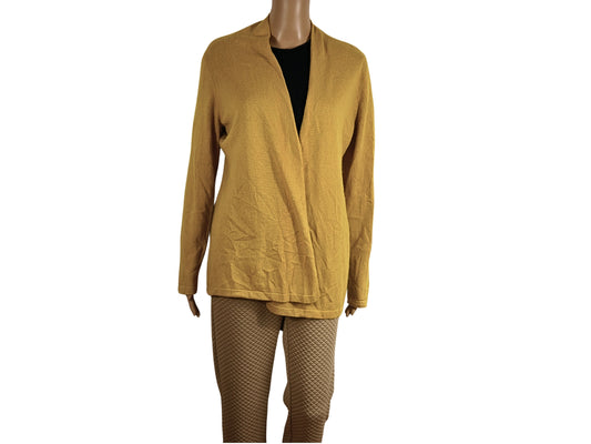 Cardigan moutarde chaud et léger pour femme