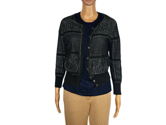 Cardigan noir en maille pour femme