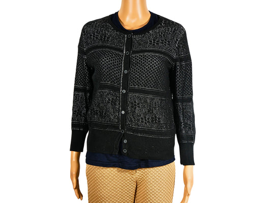 Cardigan noir en maille pour femme
