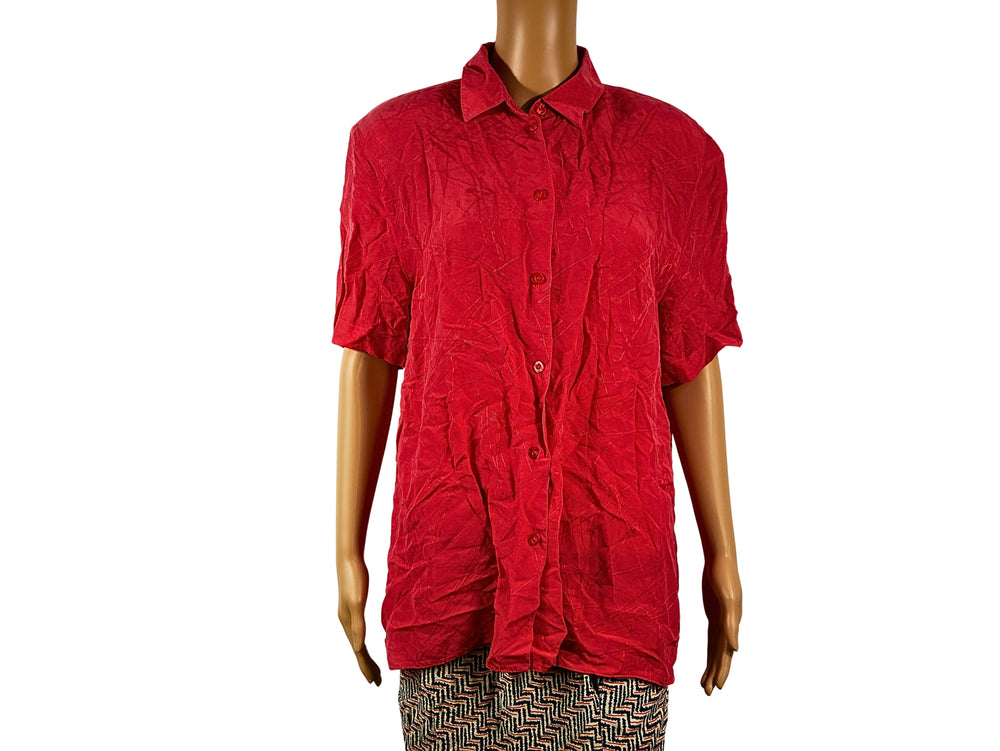 Rotes Vintage-Kurzarmshirt aus den 90ern