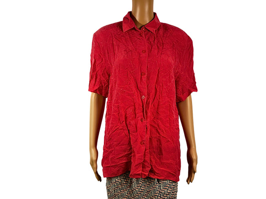 Vintage 90s short sleeve red shirt