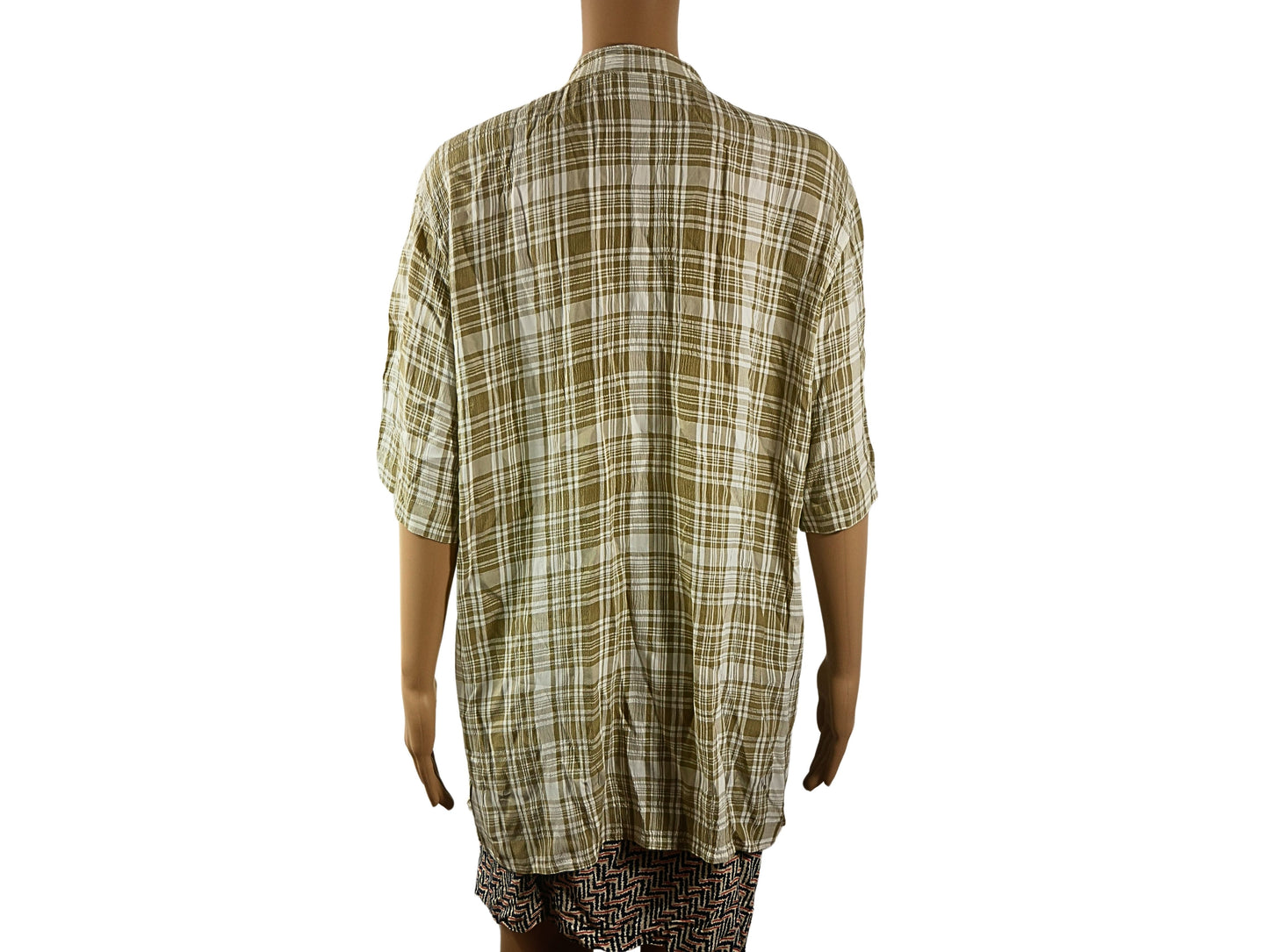 Vintage linen shirt with checkered pattern
