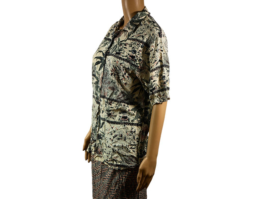 Women's Vintage Savannah Pattern Short Sleeve Shirt