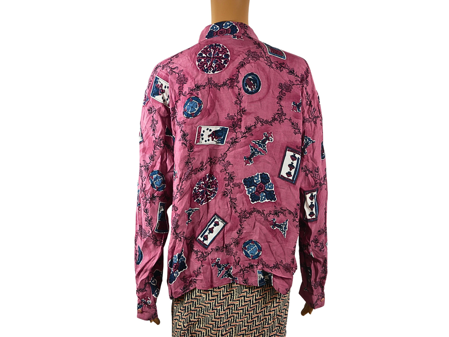 Vintage long sleeve bohemian print shirt