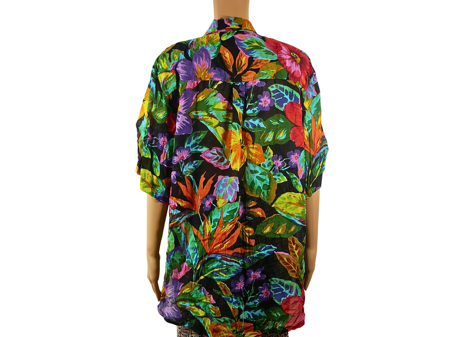Vintage tropical floral shirt for women
