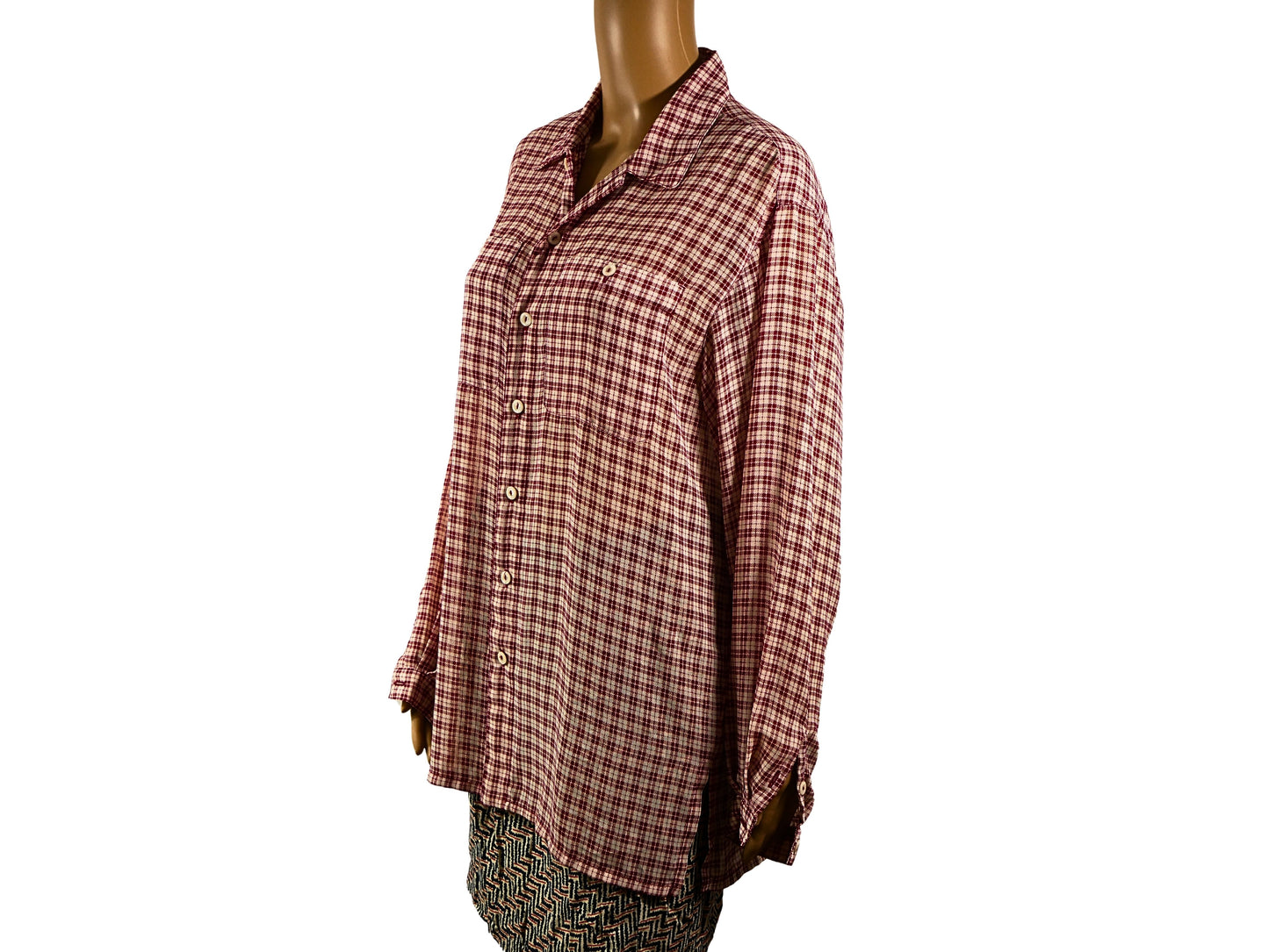 Vintage red plaid shirt for women