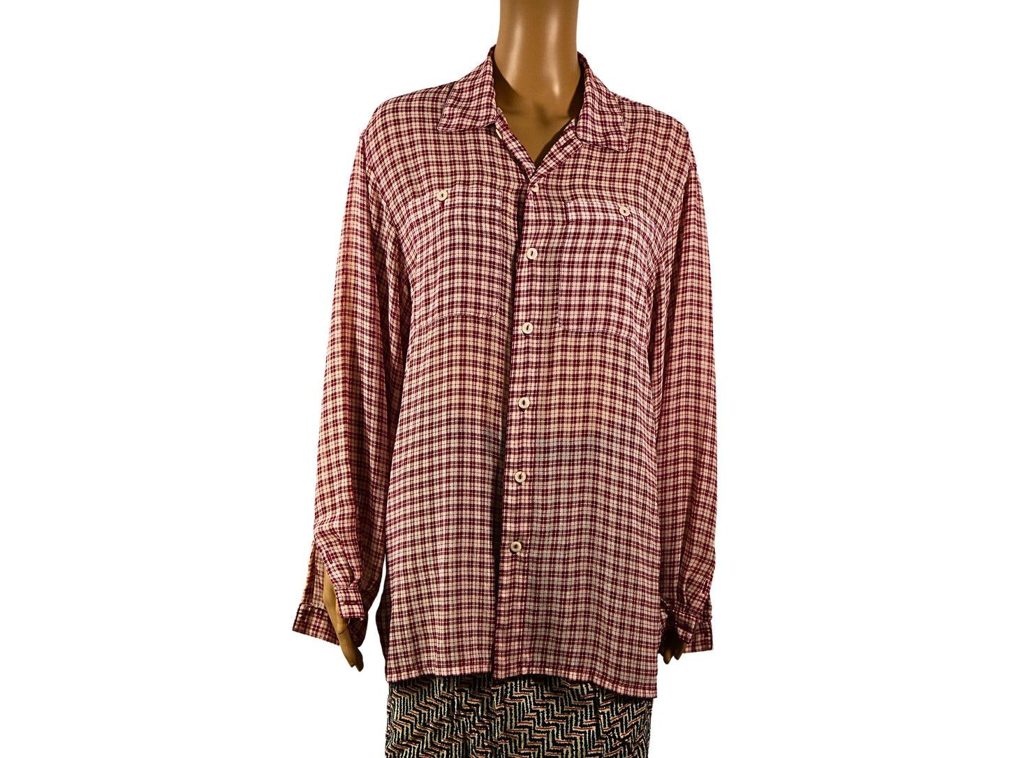 Vintage red plaid shirt for women