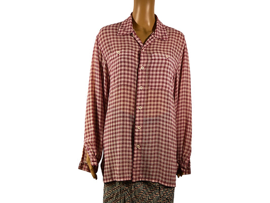 Vintage red plaid shirt for women
