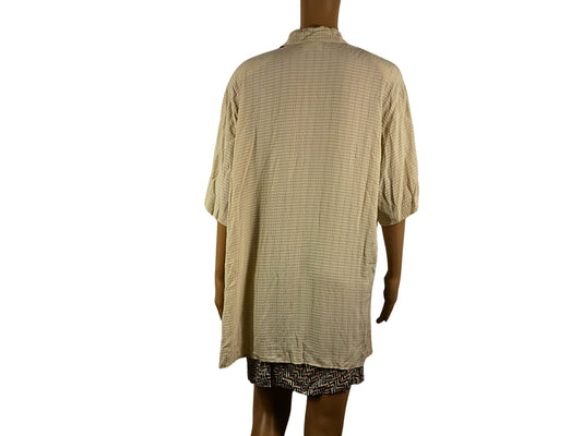 Vintage Women's Short Sleeve Long Blouse