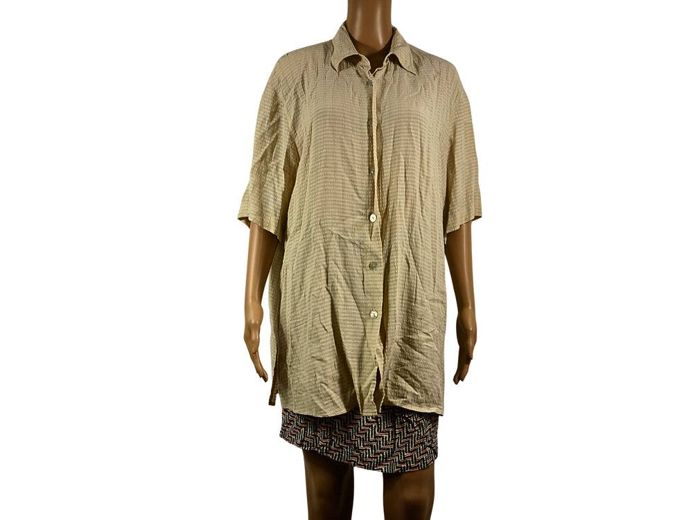 Vintage Women's Short Sleeve Long Blouse