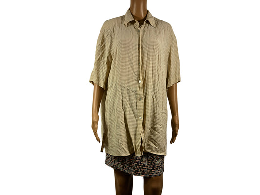 Vintage Women's Short Sleeve Long Blouse