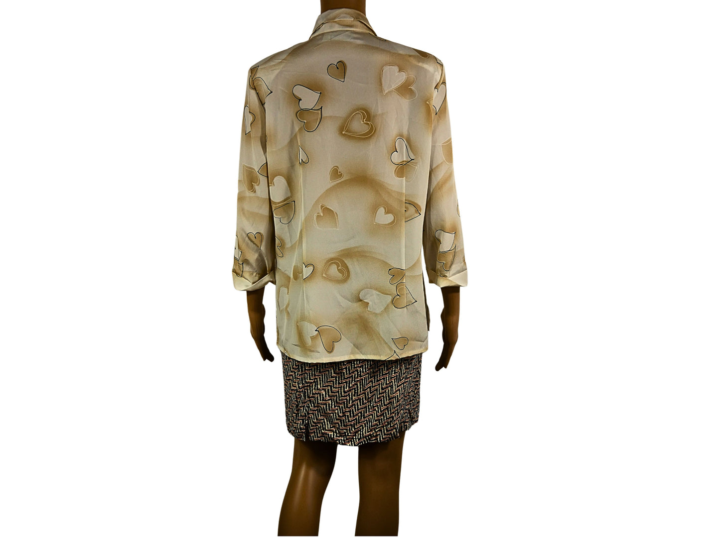 Vintage long sleeve blouse with print