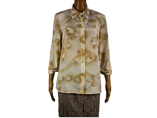 Vintage long sleeve blouse with print