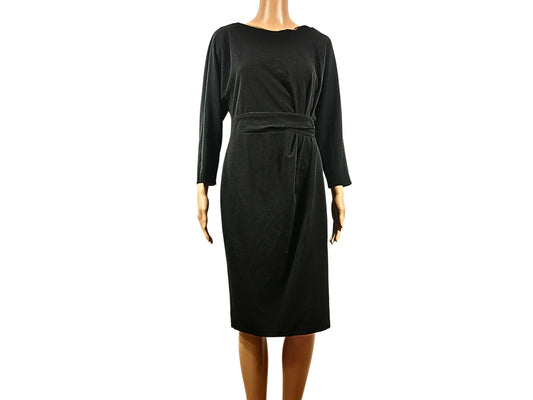 City Goddess Black Midi Sheath Dress